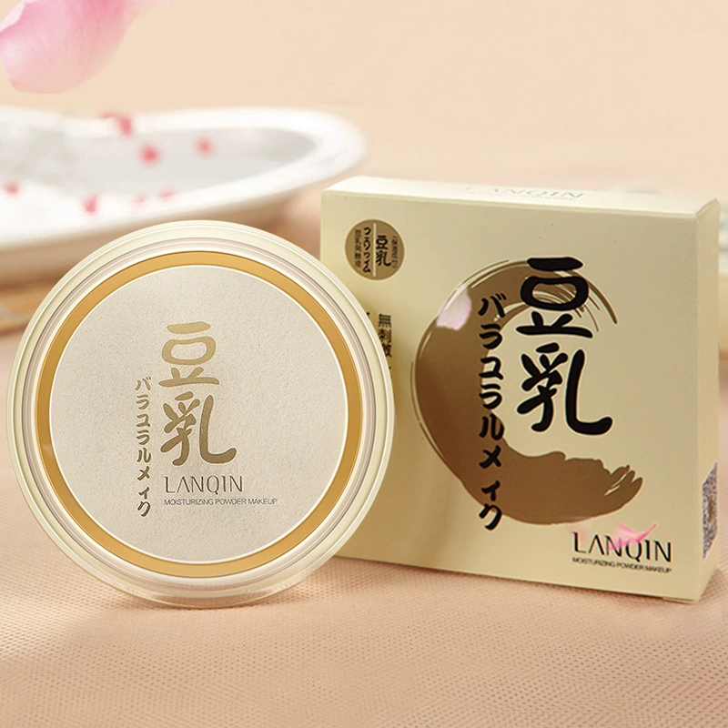 Thời gian vận chuyển có hạn chính hãng Lanqin Nhật Bản Trang điểm Che khuyết điểm Soy Milk Powder Cake Repair White Makeup Moisturizing Loose Powder - Bột nén