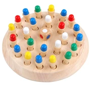 Net đỏ với màu sắc đa bộ nhớ đĩa đĩa gỗ cờ vua đồ chơi cha mẹ trẻ em tập thể dục trò chơi trí nhớ bé - Khác