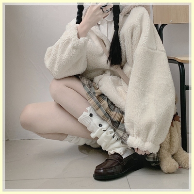 taobao agent Japanese cute velvet keep warm coat, Lolita style, increased thickness