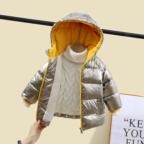 Детский утепленный пуховик с пухом, детская бархатная куртка для мальчиков