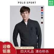 Polo sport mùa đông cổ áo rắn màu áo len nam dày áo len giản dị dây kéo đầu áo khoác mỏng