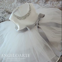 Детское белое свадебное платье, наряд маленькой принцессы, юбка на девочку, костюм подходит для фотосессий, осеннее, подарок на день рождения