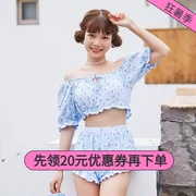 Đồ bơi mới 2019 nữ xẻ ba mảnh Hàn Quốc hot boy sinh viên bảo thủ che bụng từ vai áo tắm mỏng - Bộ đồ bơi hai mảnh