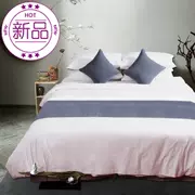 Khách sạn B & B Giường ngủ bằng vải lanh cờ l giường đuôi pad giường bàn cờ đơn giản và thanh lịch Bộ đồ giường Zen đa năng - Trải giường