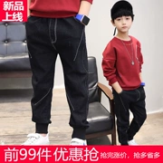 Quần áo trẻ em mới 2019 mùa xuân và mùa thu bé trai quần jeans trẻ em lớn cho bé phiên bản Hàn Quốc của quần ống quần denim - Khác