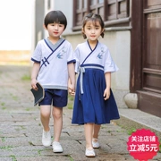 Dịch vụ làm vườn mẫu giáo mùa hè đồng phục học sinh lớp phục vụ mùa hè trang phục trẻ em Hanfu Trung Quốc gió đại học phù hợp với gió - Đồng phục trường học / tùy chỉnh thực hiện