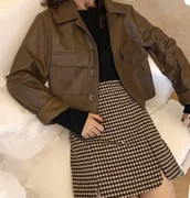 SIXONE áo khoác da nữ 2018 thu đông mới phiên bản Hàn Quốc của nữ sinh thủy triều áo khoác ngắn sang trọng