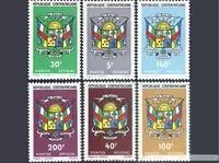 A633 Китай Африка 1965 г. Национальный эмблемский марок 6 все все
