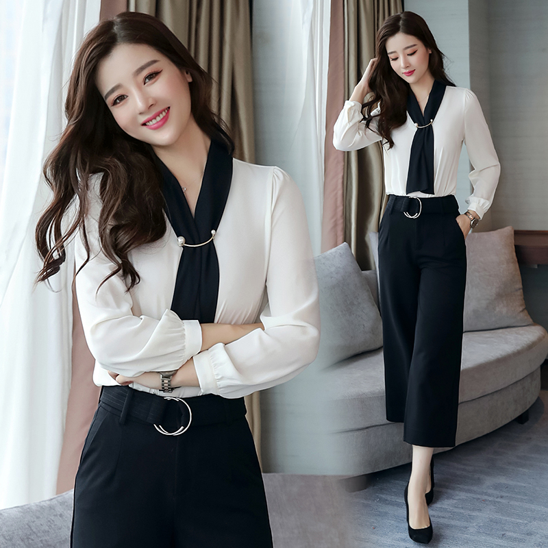 职业衬衫女雪纺2019春新款设计感小众韩范白领女装时尚气质工作服