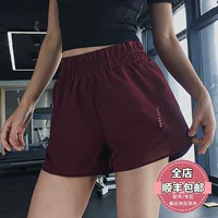 Lưới khâu quần short thể thao thoáng khí nữ chống ánh sáng giảm béo nhanh chóng làm khô yoga quần nóng tập gym chạy quần - Quần thể thao quần dài thể thao