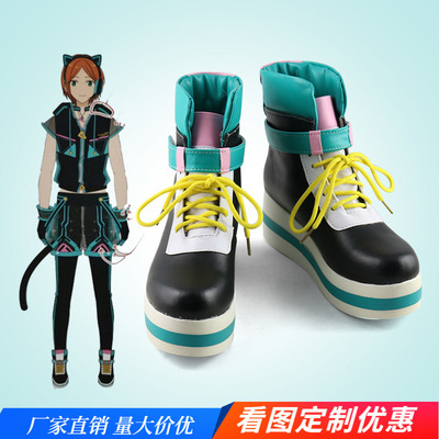 taobao agent Kwai Yutai Idol Fantasy Festival COS Shoes Custom Game Anime COSPLAY men's boots support cartoon map production