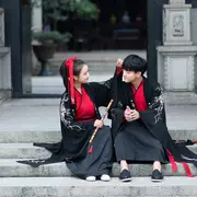 Những người yêu thích bắn cung phù hợp với phụ nữ Wei Jin trang phục chơi quần áo mùa thu Quần áo phụ nữ mùa xuân và mùa thu đến nhà - Trang phục dân tộc