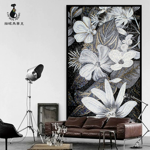 Кошачья глаз лотос стеклянный мозаичный крыльцо квадратный квадрат