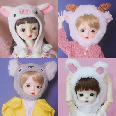 taobao agent Doll, rabbit, cute hat, hair accessory, scale 1:6, frog