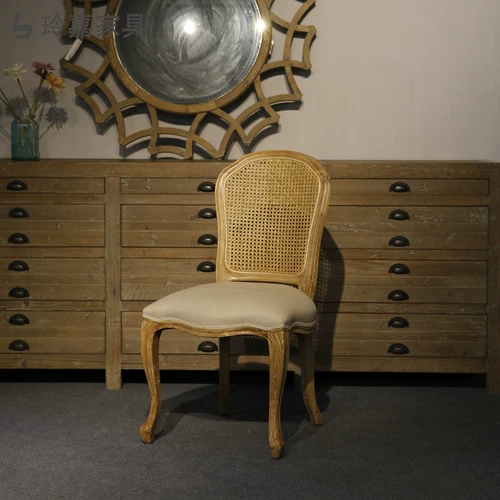 Ретро стульчик для кормления из натурального дерева для отдыха, дубовая ткань для еды, в американском стиле