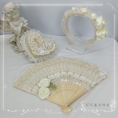 taobao agent Elegant CLA generate color lace hair hoop roses lolita fan big love butterfly piping hair clip versatile