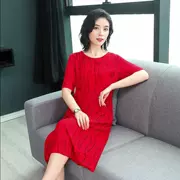 Váy size lớn 2019 hè mới phiên bản Hàn Quốc giảm béo dài phần giảm tuổi thông thường váy ngoại cỡ lớn - Sản phẩm HOT