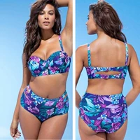 2019 mới châu Âu và Mỹ cộng với phân bón bikini bikini bikini kích thước lớn người phụ nữ béo bikini - Bikinis bộ đồ tắm