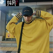 Áo len nam cổ lọ cao cổ 2018 thu đông phiên bản Hàn Quốc của áo len sọc màu tương phản nam giới thương hiệu thanh niên cổng sinh viên - Áo len thể thao / dòng may