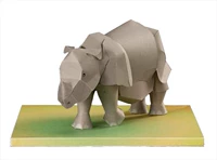 Full 68 động vật quý hiếm thế giới Mô hình giấy tê giác Ấn Độ 3D sản phẩm tự làm không thành phẩm với mô tả giấy mô hình giấy anime