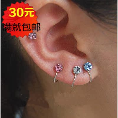 taobao agent 20 yuan free shipping rhinestone U -shaped earrings without ear pierced earrings, earrings earrings, earring clearance