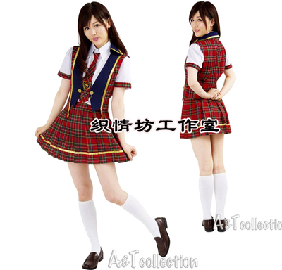 taobao agent Japanese popular idol AKB48 combination with long -sleeved student uniform student clothes anime performance clothes stage