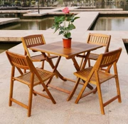 Gỗ rắn bàn gấp và ghế kết hợp đồ gỗ ngoài trời ban công vườn giải trí bàn ghế sân ngoài trời chống ăn mòn bàn gỗ và ghế