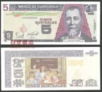 Châu Mỹ mới UNC Guatemala 5 Quetzal 2006 Ngoại tệ tiền giấy tiền xu cổ