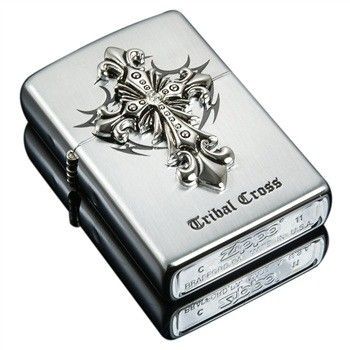 正品zippo打火机 2015夏季新款 银色重甲童军 加厚十字架