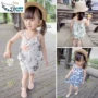 Sản phẩm mới 0-1234 tuổi Nữ bé không tay quần short treo voan phù hợp với mùa hè Phiên bản Hàn Quốc của quần áo trẻ em - Phù hợp với trẻ em quần áo trẻ em hàn quốc