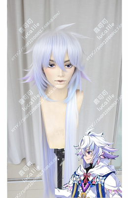 taobao agent Fategrand Order Merlin 8 -color mixed silk gradient one -meter straight hair styling cos wig