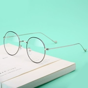 Retro có thể được trang bị kính cận thị khung nữ siêu nhẹ đầy đủ khung trang trí kính khung khung tròn Hàn Quốc kim loại gương phẳng 17