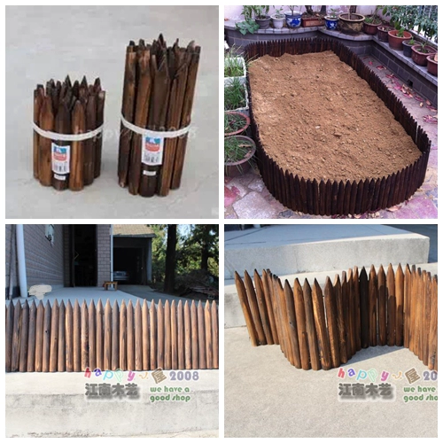 Забор для доставки бесплатно -карбонизированная анти -коррозионная сплошная деревянная забор садовый забор может согнуть садовый забор антикоррозивной древесины