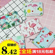 Cô gái sáng tạo Hàn Quốc trái tim flamingo ví tiền Dễ thương hoạt hình ví thẻ túi mini dây kéo thẻ chủ