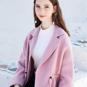 100% len nguyên chất ba màu 2018 mùa đông mới thả lỏng đoạn ngắn phổ biến hai mặt áo len lông cừu nữ