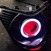 Boma xe máy sửa đổi xenon đèn đôi ống kính thiên thần mắt quỷ mắt cá mắt Boma lắp ráp đèn pha