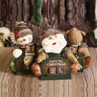 Christmas Advent Calendar Santa Claus Snowman Elk Dolls Wood
