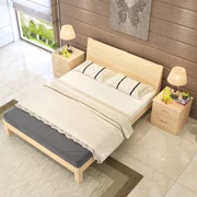 Kinh tế 1,8 m gỗ thông thông 2 người hiện đại cấu trúc khung đơn giản giường gỗ rắn giường đôi 1.5