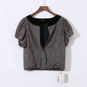 〖Shi〗 thương hiệu giảm giá Châu Âu và Hoa Kỳ của phụ nữ mới mùa đông bong bóng ngắn tay ngắn áo len áo khoác 2K364