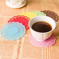 Bảng sáng tạo mat bát mat non-slip cách nhiệt pad ren cup cup chống bỏng pad coaster silicone 6 Túi lock and lock bình giữ nhiệt