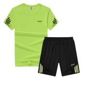 [Weinerburg] của nam giới thể thao phù hợp với ngắn tay T-Shirt tập thể dục chạy mùa hè năm điểm shorts casual kích thước lớn