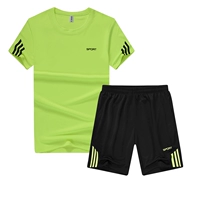 [Weinerburg] của nam giới thể thao phù hợp với ngắn tay T-Shirt tập thể dục chạy mùa hè năm điểm shorts casual kích thước lớn bộ đồ thể thao nam