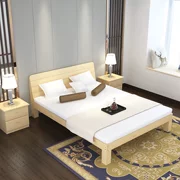 Cấu trúc khung giường gỗ rắn 1.8 giường thông 1,8 m giường đôi giường đơn giản 1,5 m hiện đại nhỏ gọn giường