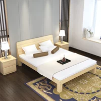 Cấu trúc khung giường gỗ rắn 1.8 giường thông 1,8 m giường đôi giường đơn giản 1,5 m hiện đại nhỏ gọn giường giuong 2 tang gia re