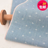 Bông vải vải cotton màu xanh dưới kê hoa váy váy áo sơ mi quần áo trẻ em handmade TỰ LÀM chất vải thô