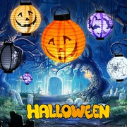 Halloween Lantern Cung cấp Đạo cụ Sản phẩm Halloween Thanh trang trí Treo Đèn lồng giấy Pumpkin Lantern 57g - Sản phẩm Đảng / Magic / Hiệu suất