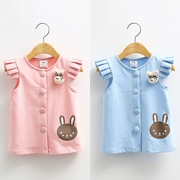 Bé bunny vest 2018 mùa thu mới trẻ em Hàn Quốc mặc cô gái mặc trẻ em bay tay áo vest wt-6161
