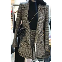 Chống mùa giải phóng mặt bằng 2018 mùa thu thời trang mới tính khí mỏng houndstooth phù hợp với áo khoác có váy phù hợp với phụ nữ áo măng tô nữ