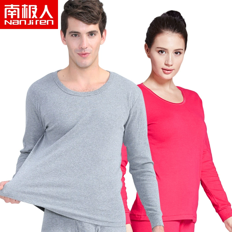 Nam Cực 100% cotton mỏng của phụ nữ trung niên và người già đồ lót cotton thanh niên quần áo mùa thu quần phù hợp với - Phù hợp với nóng lên