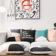 Bắc âu gối đệm hiện đại nhỏ gọn hình học tương phản màu ôm gối cạnh giường ngủ phòng khách sofa gối tựa lưng phòng mô hình